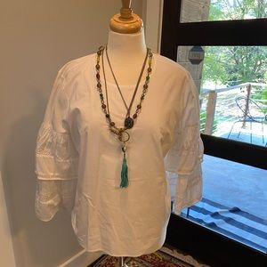 Beautiful Who What Wear white summer blouse.
